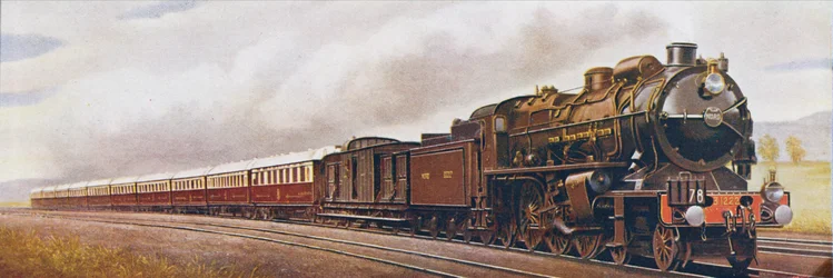 フランス北部鉄道のスーパーパシフィック、The Wonder Book of Railwaysのイラスト、第14版、ハリーゴールディング編集1929